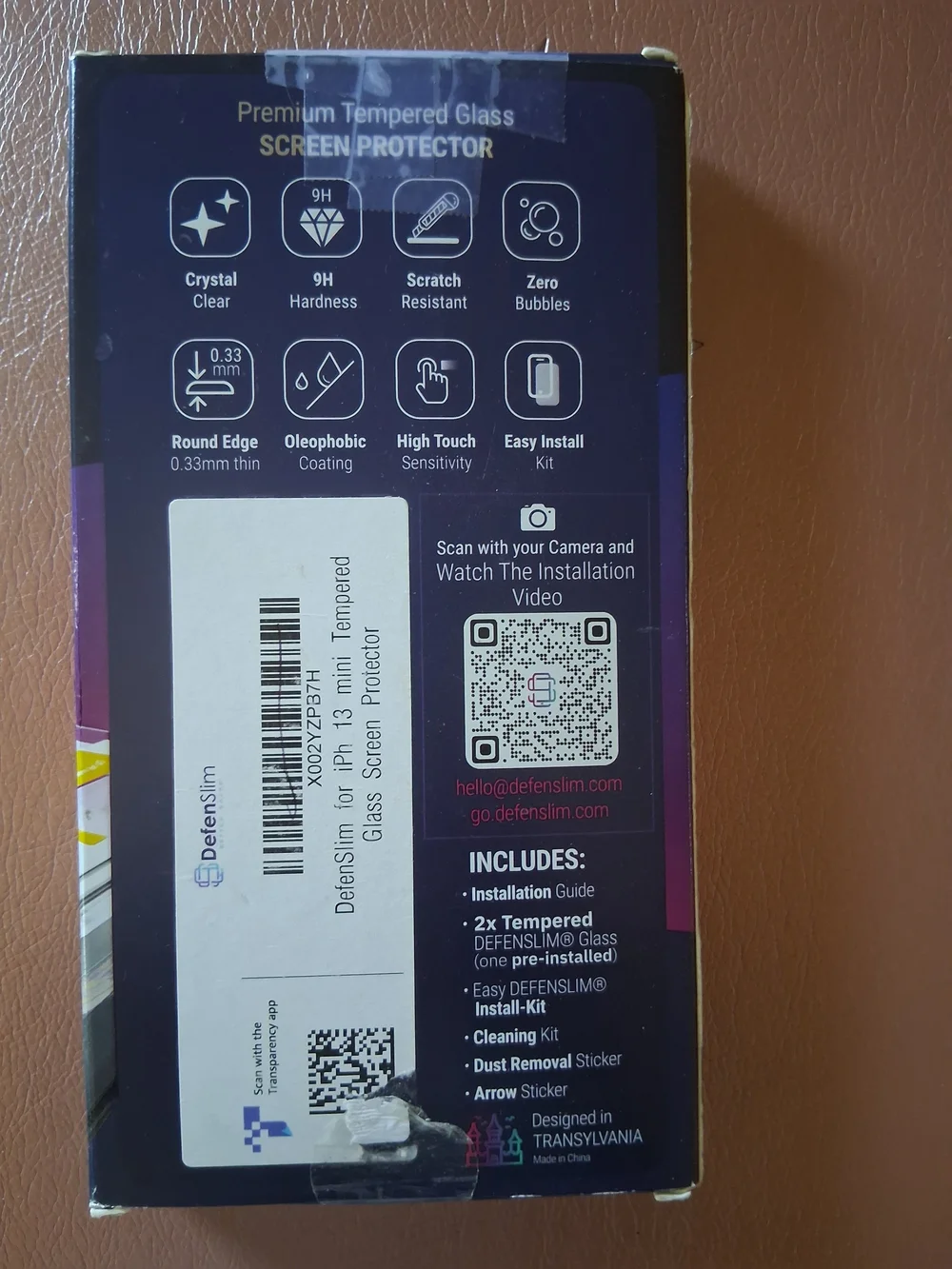 DefenSlim Perfect Fit Tempered Glass Screen Protector For Iphone 13 Mini
